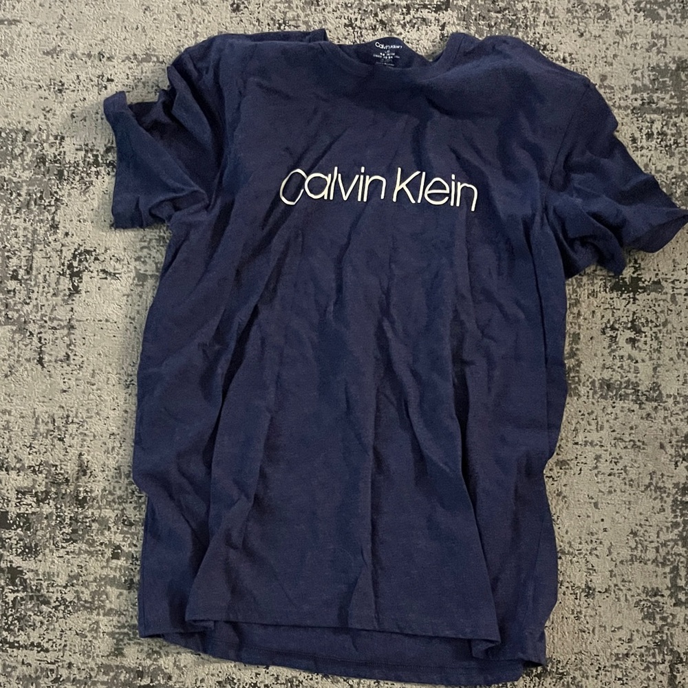 Calvin Klein Navy Tee with White Logo